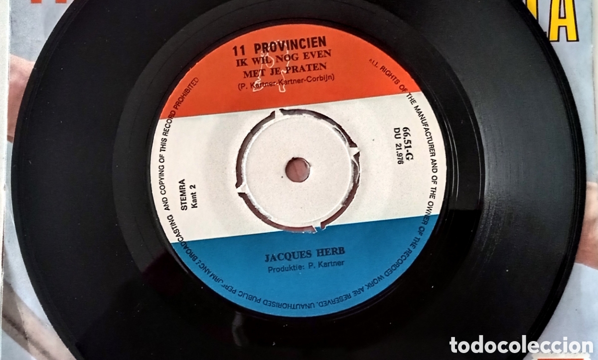 Discos de vinilo: JACQUES HERB - Manuela (1971) disco de vinilo single - Foto 4