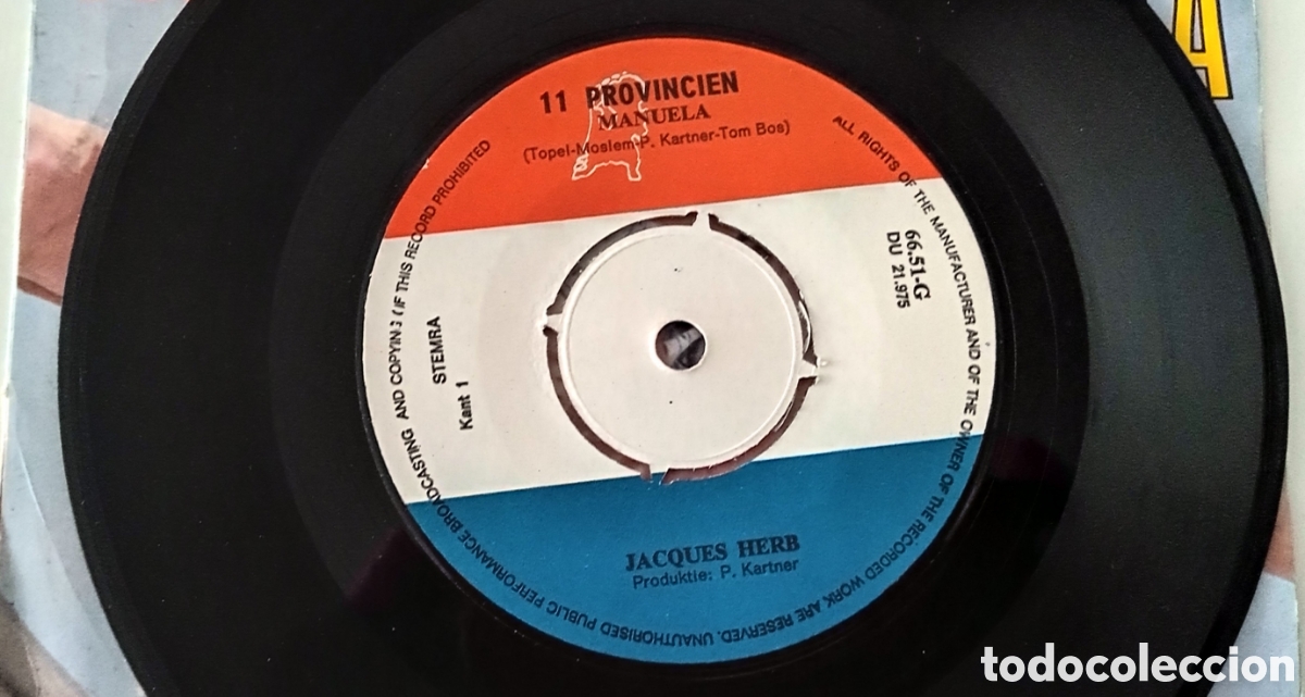Discos de vinilo: JACQUES HERB - Manuela (1971) disco de vinilo single - Foto 6