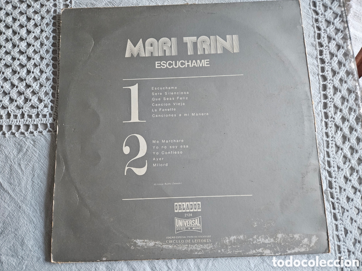 Discos de vinilo: LP Mari Trini Escuchame - Foto 3
