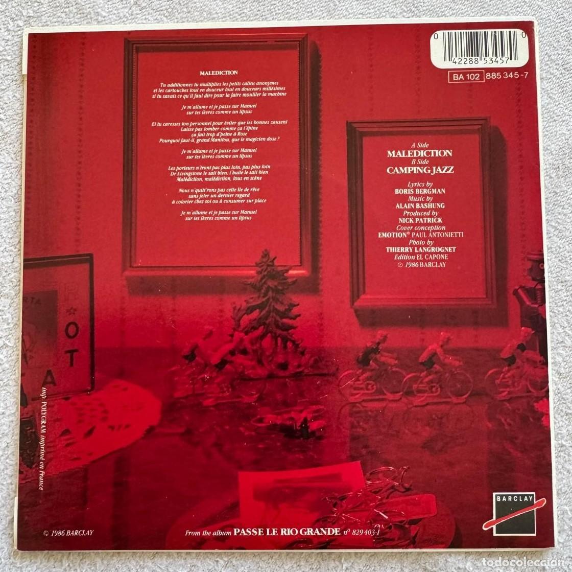 Discos de vinilo: Alain Bashung 45t Malediction EX EX - Foto 3