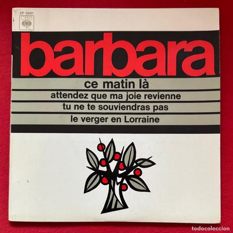 Discos de vinilo: Barbara 45t Ce matin la EX EX single - Foto 1