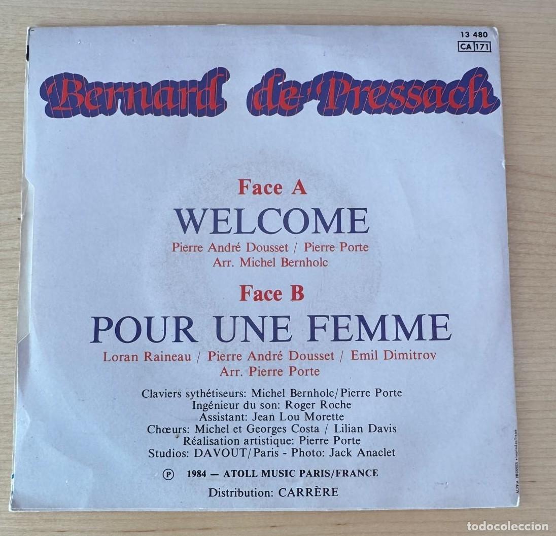 Discos de vinilo: Bernard de pressach 45t Wellcom VG++ EX - Foto 3
