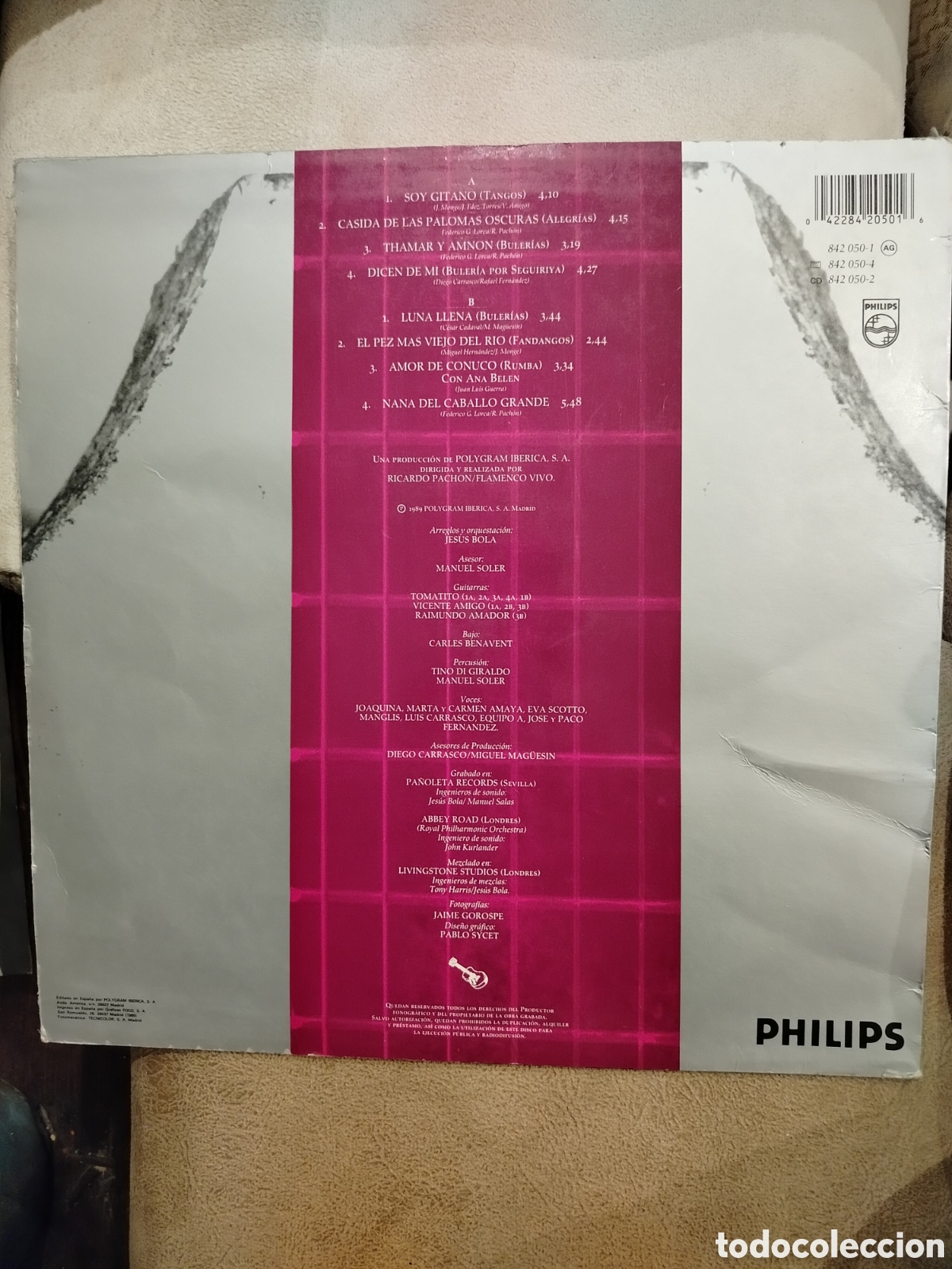 Discos de vinilo: Camar&oacute;n LP Soy Gitano - Foto 2
