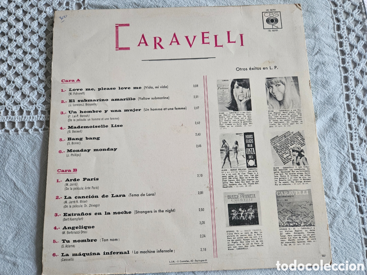 Discos de vinilo: LP Caravelli Please Love Me - Foto 3