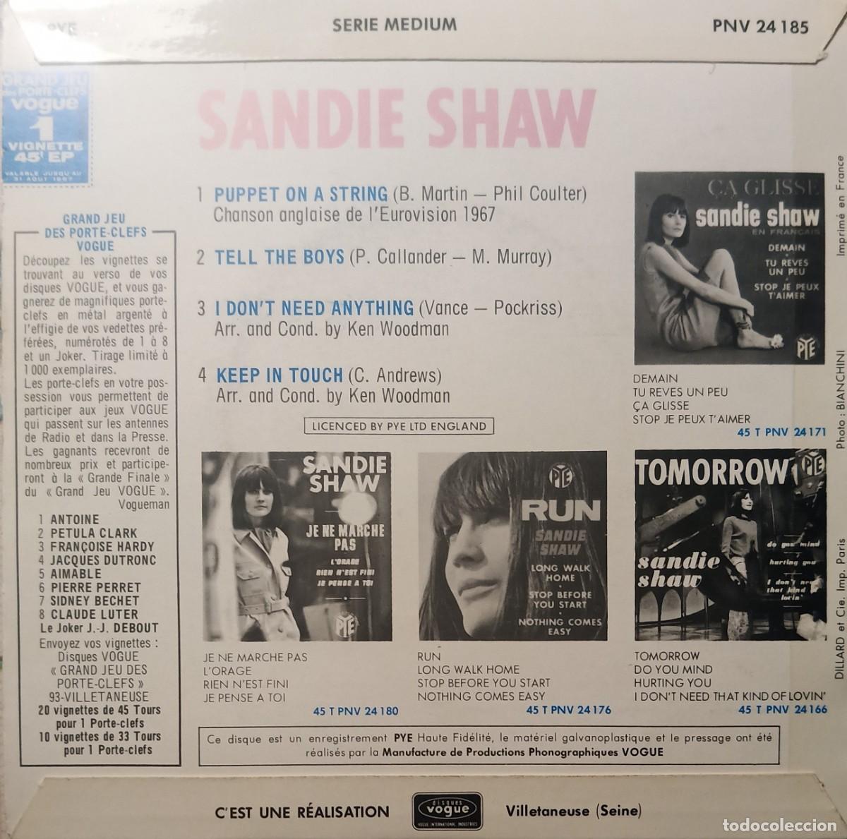 Discos de vinilo: Sandie Shaw. Puppet on a string. Vinilo single EP. - Foto 2