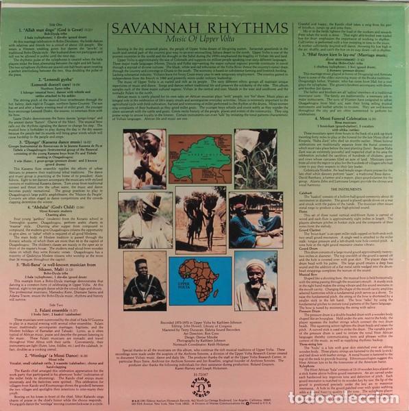 Discos de vinilo: Savannah Rhythms (Music Of Upper Volta) - Various - Foto 2