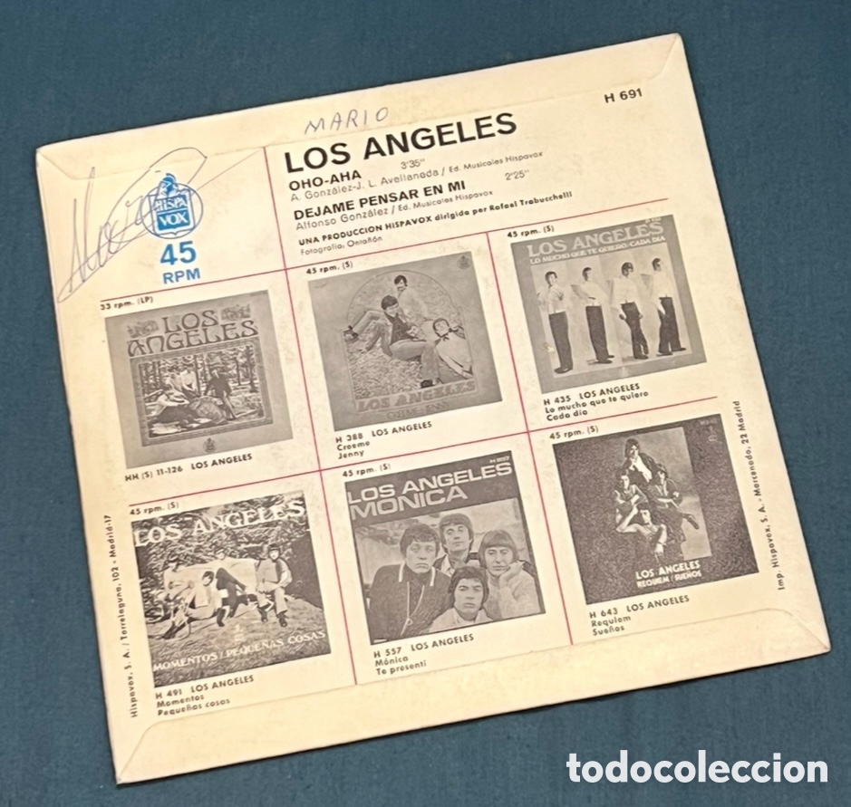 Discos de vinilo: Disco Vinilo Single. Los &Aacute;ngeles. &ldquo;Oho - Aha&rdquo;. 1971. - Foto 2