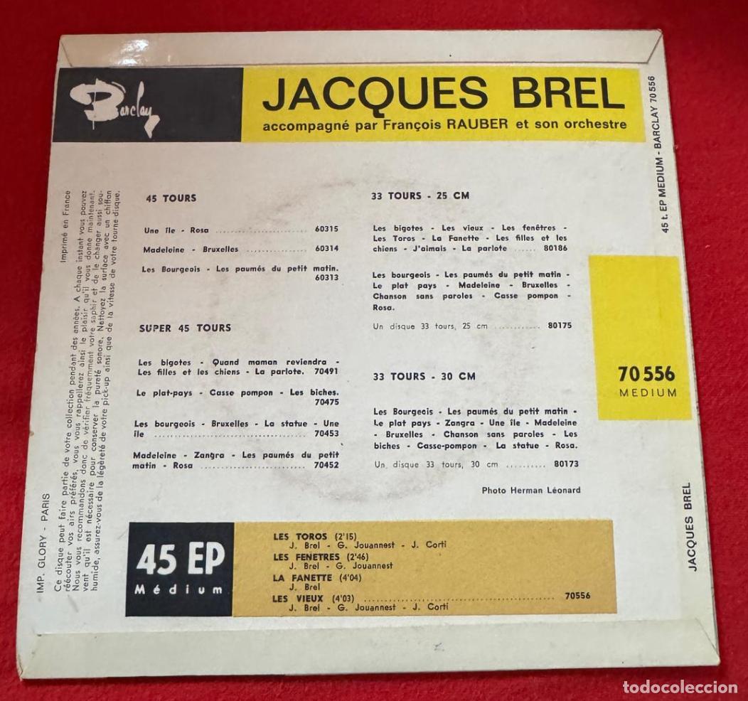 Discos de vinilo: Jacques Brel 45t Les toros EX EX single - Foto 2