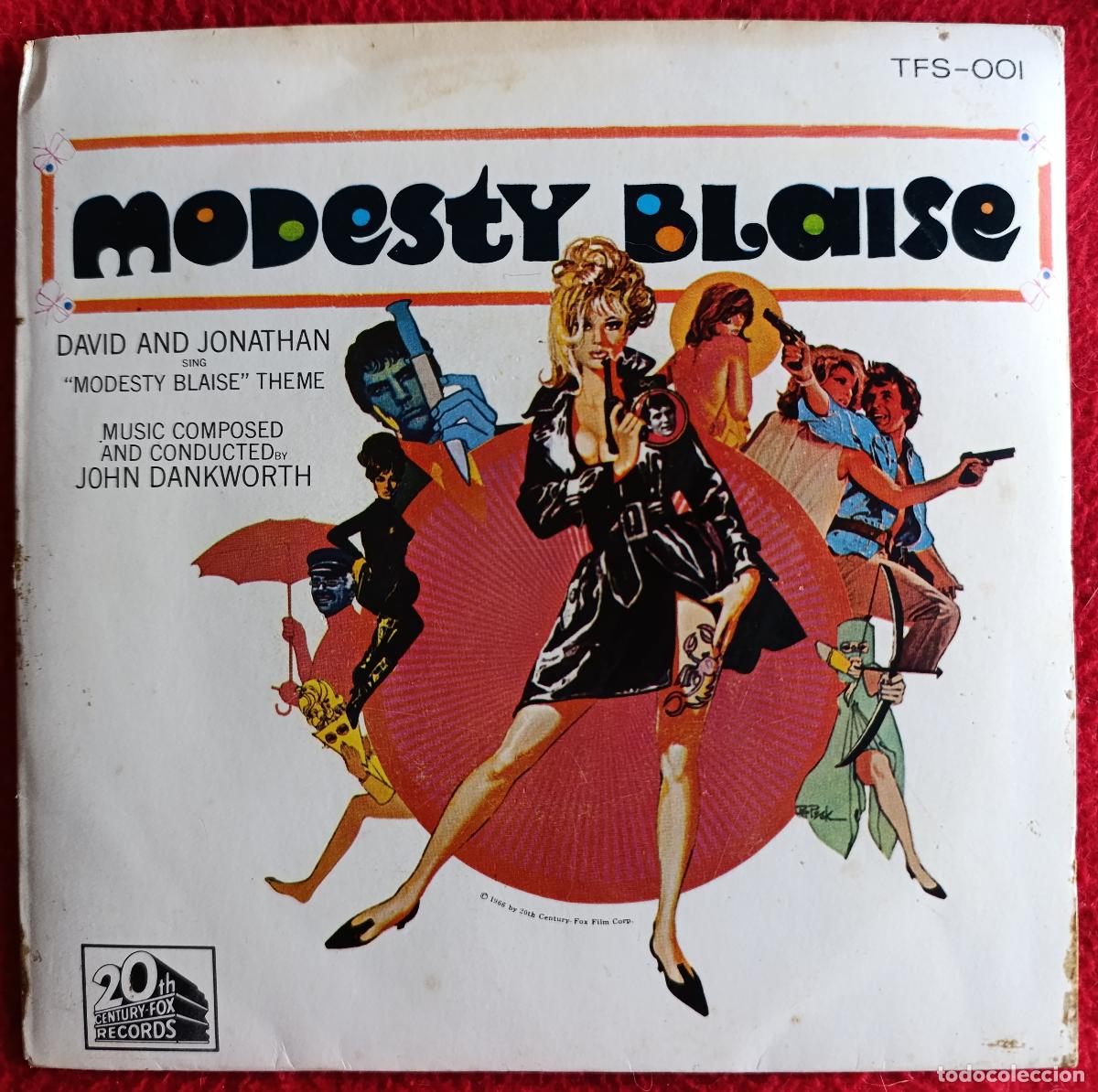 Discos de vinilo: MODESTY BLAISE 7&rdquo; 1966 SOUNDTRACK MOD JAZZ - Foto 1