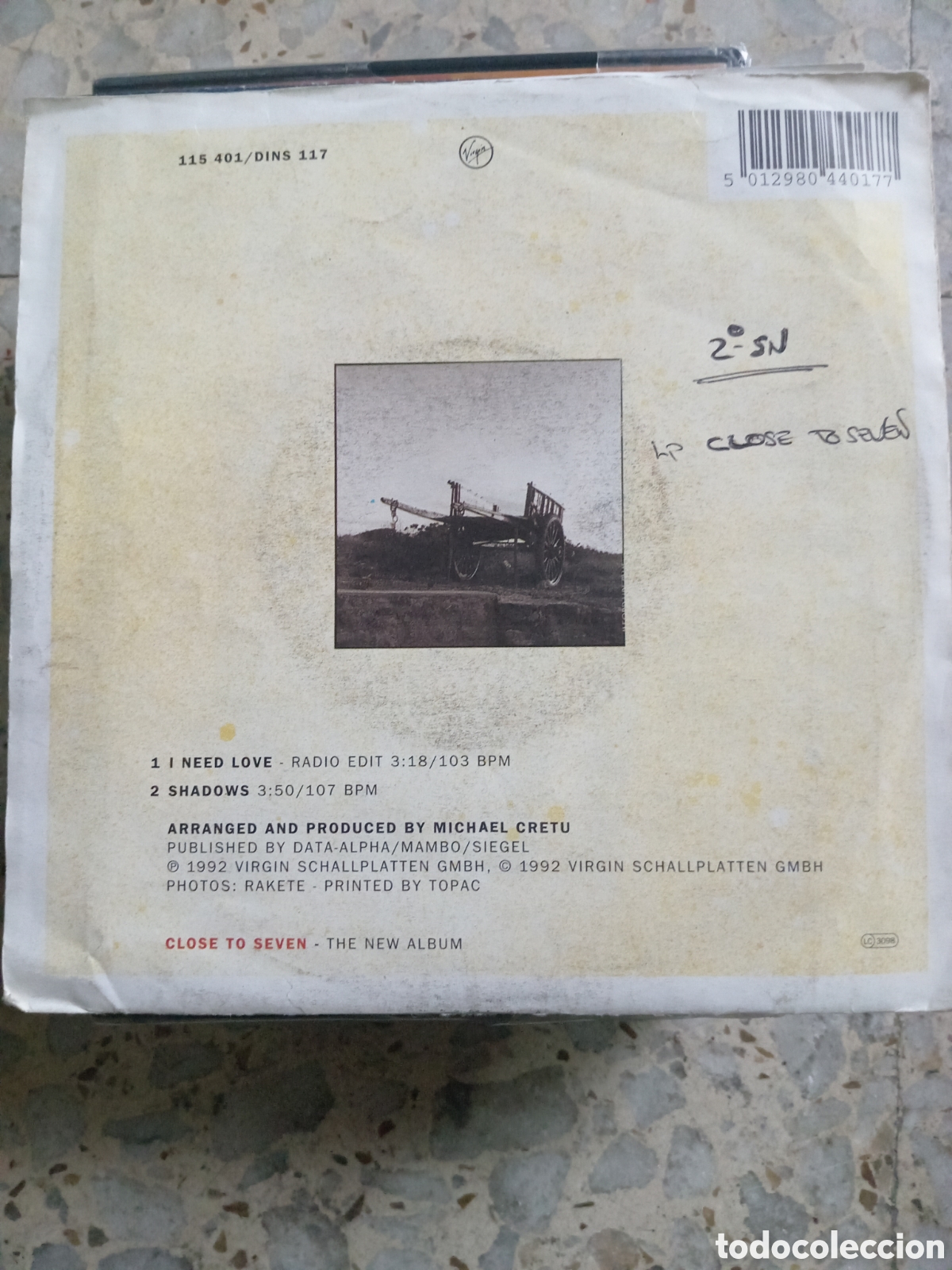 Discos de vinilo: SGL SANDRA I NEED LOVE 1992 UK - Foto 2