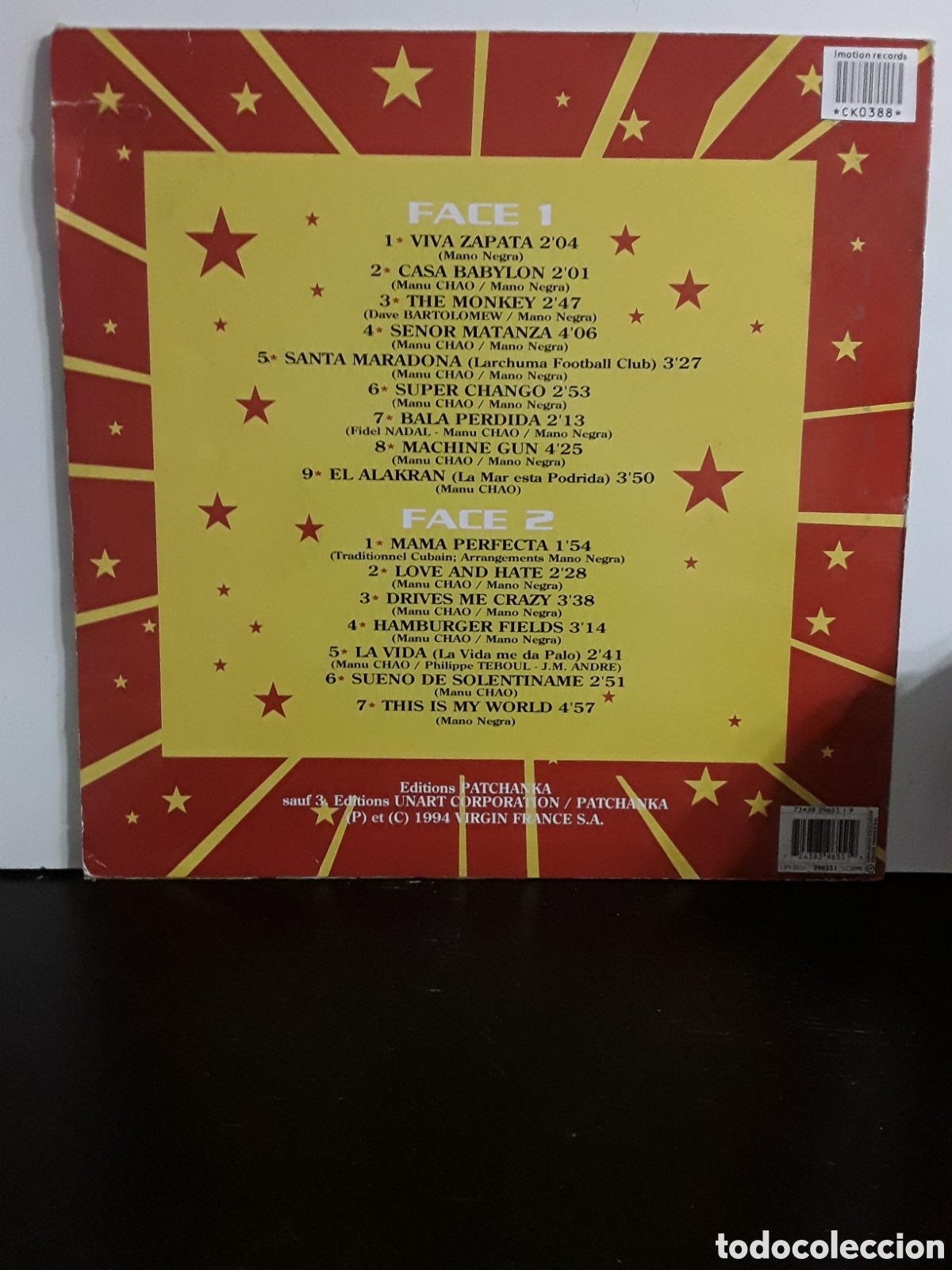 Discos de vinilo: Mano Negra &lrm;&ndash; Casa Babylon - Foto 2