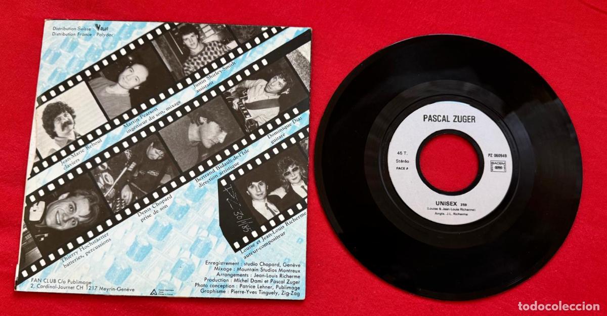 Discos de vinilo: Pascal Zuger 45t unisex EX EX single - Foto 2