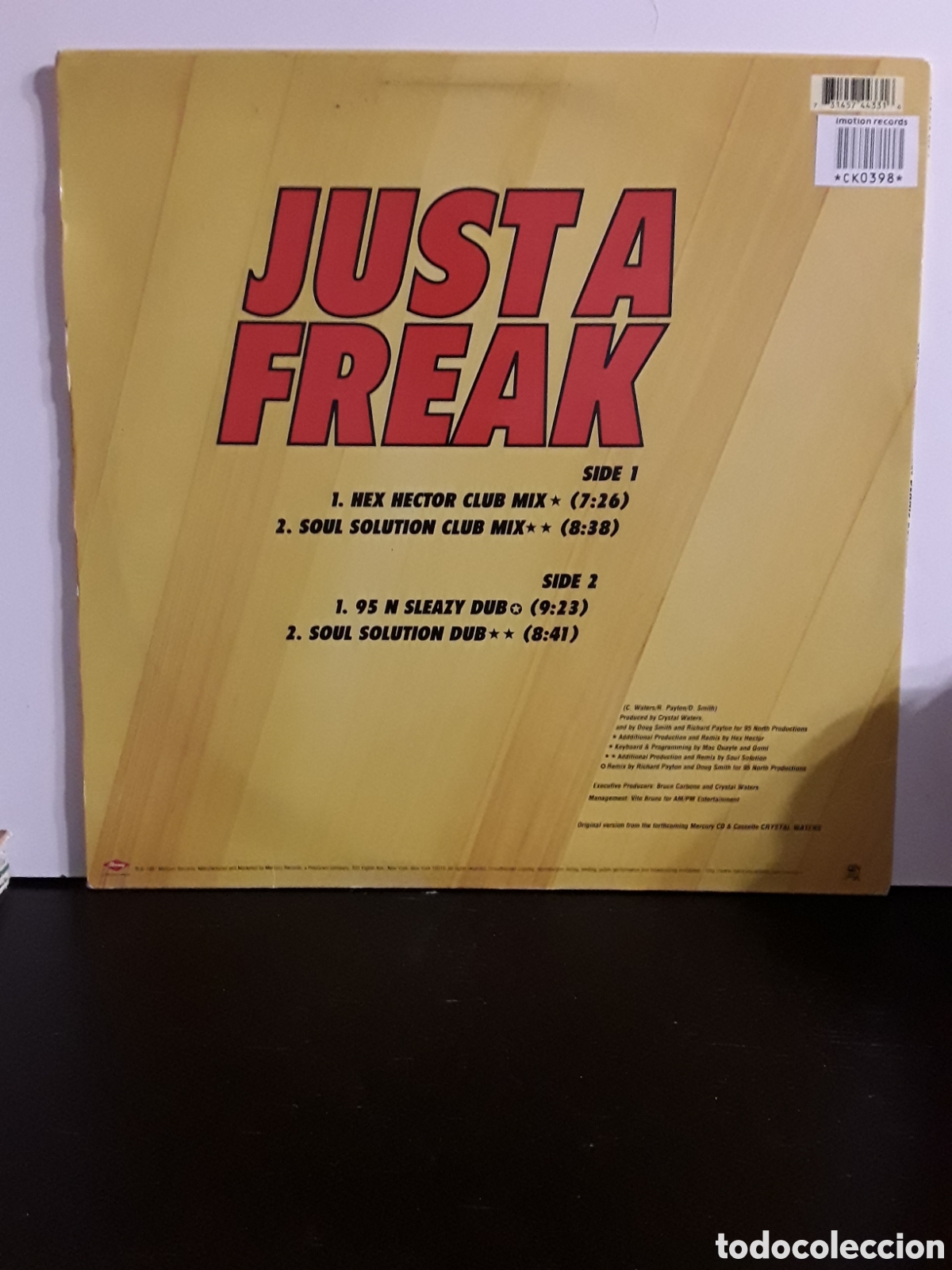 Discos de vinilo: Crystal Waters Featuring Dennis Rodman &lrm;&ndash; Just A Freak - Foto 2