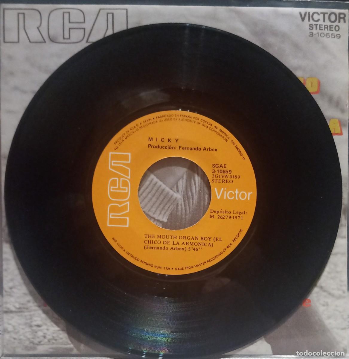 Discos de vinilo: Micky. El chico de la arm&oacute;nica. Vinilo single. - Foto 3