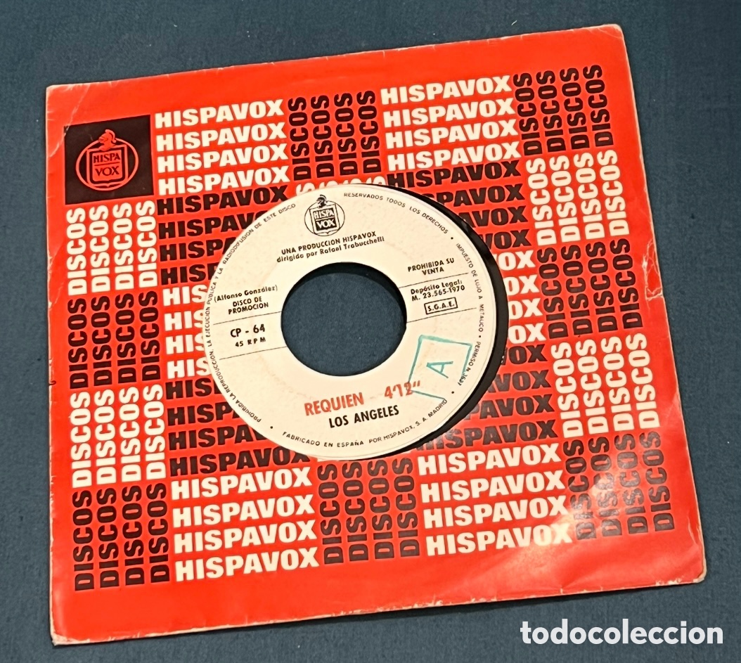 Discos de vinilo: Disco Vinilo Single. Los &Aacute;ngeles. &ldquo;R&eacute;quiem&rdquo;. 1970. - Foto 1