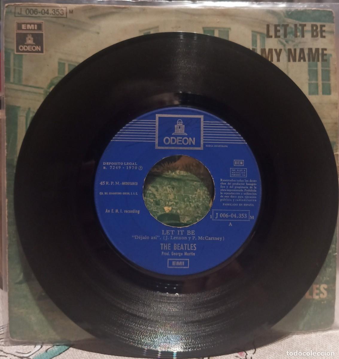 Discos de vinilo: The Beatles. Let it be. Vinilo single. - Foto 3