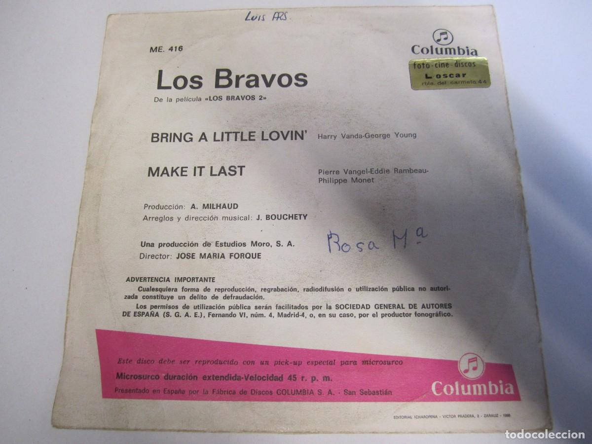 Discos de vinilo: Vinilo Single- Los bravos - Foto 3