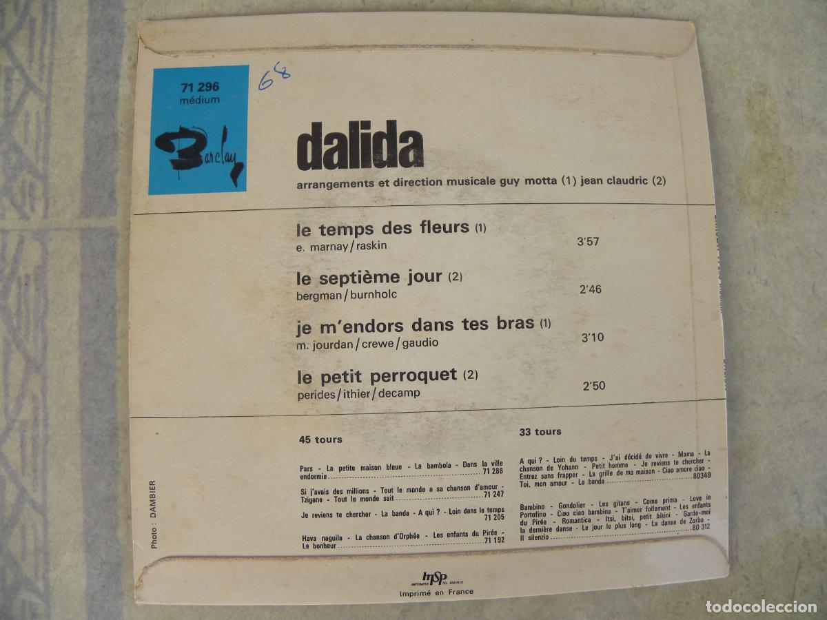 Discos de vinilo: DALIDA, LE PETIT PERROQUER -EP -EDIC. FRANCESA - Foto 2