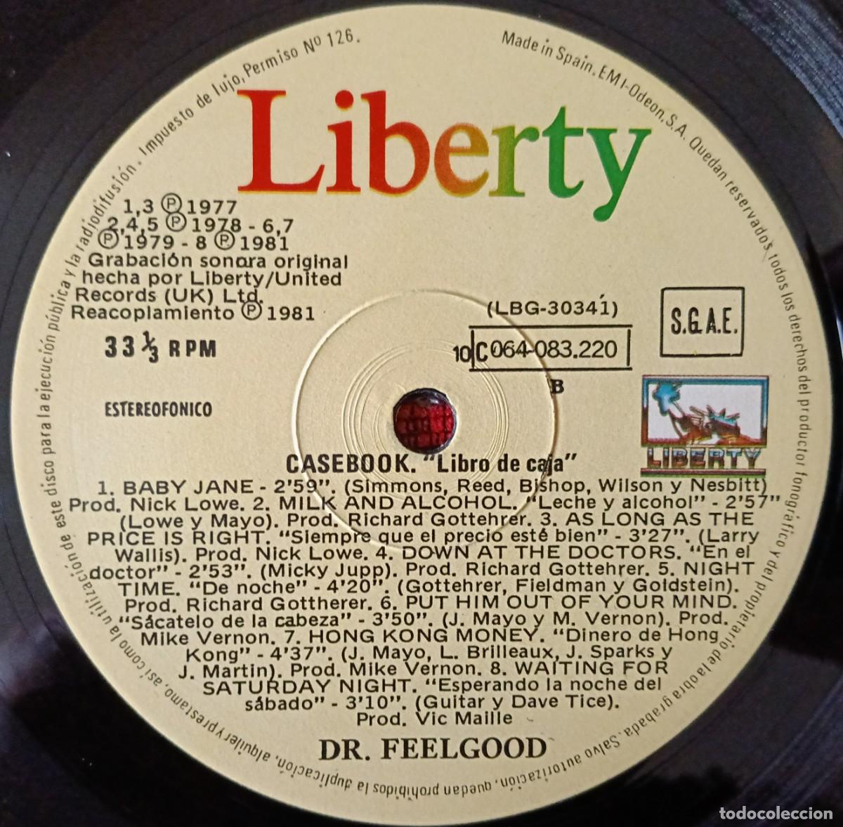 Discos de vinilo: Dr. FEELGOOD ** Casebook - Libro De Caja ** VINILO LP 1981 - Foto 5