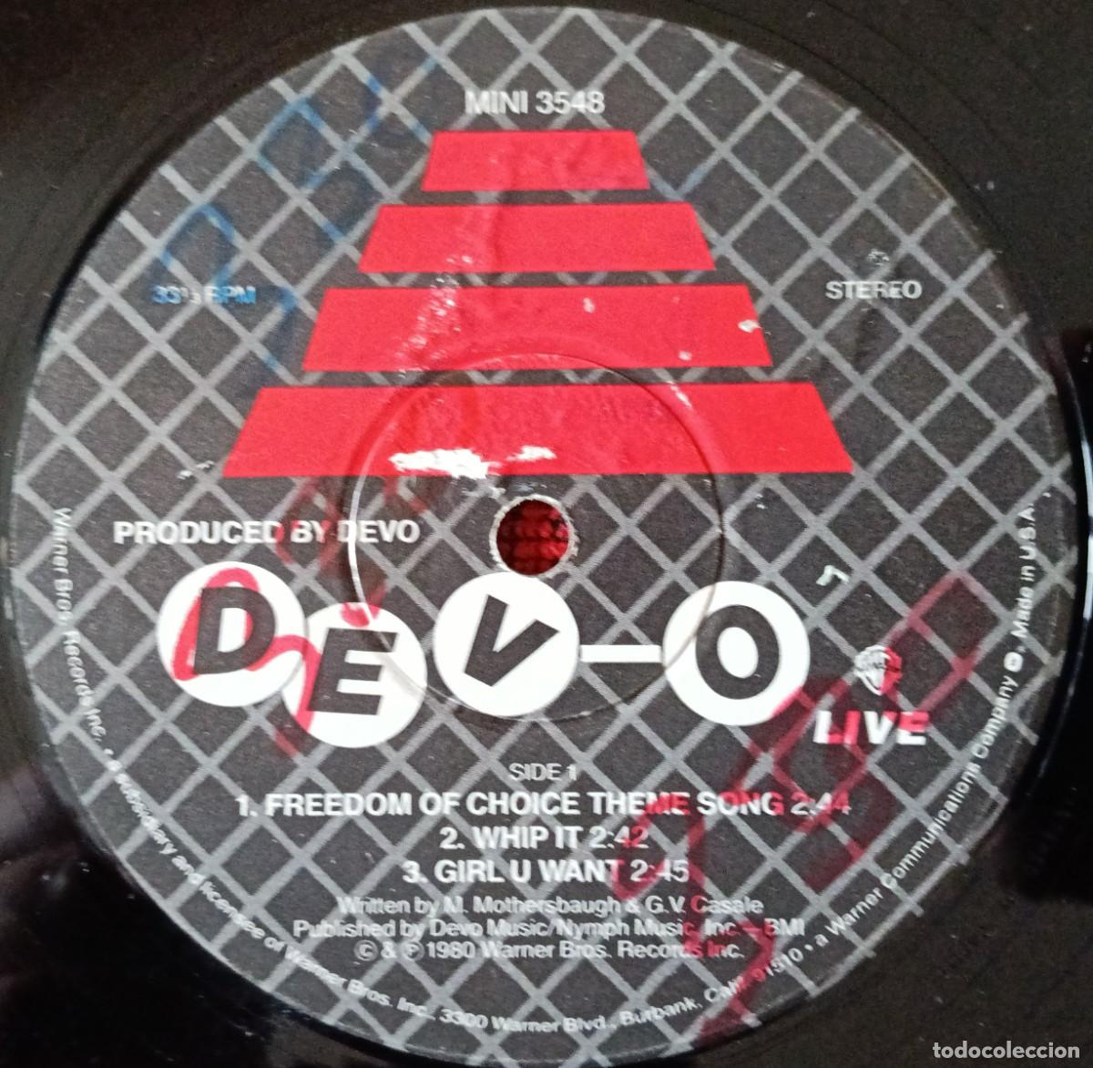 Discos de vinilo: DEVO ** Dev-O Live ** VINILO LP USA 1980 (SIN PORTADA) - Foto 1