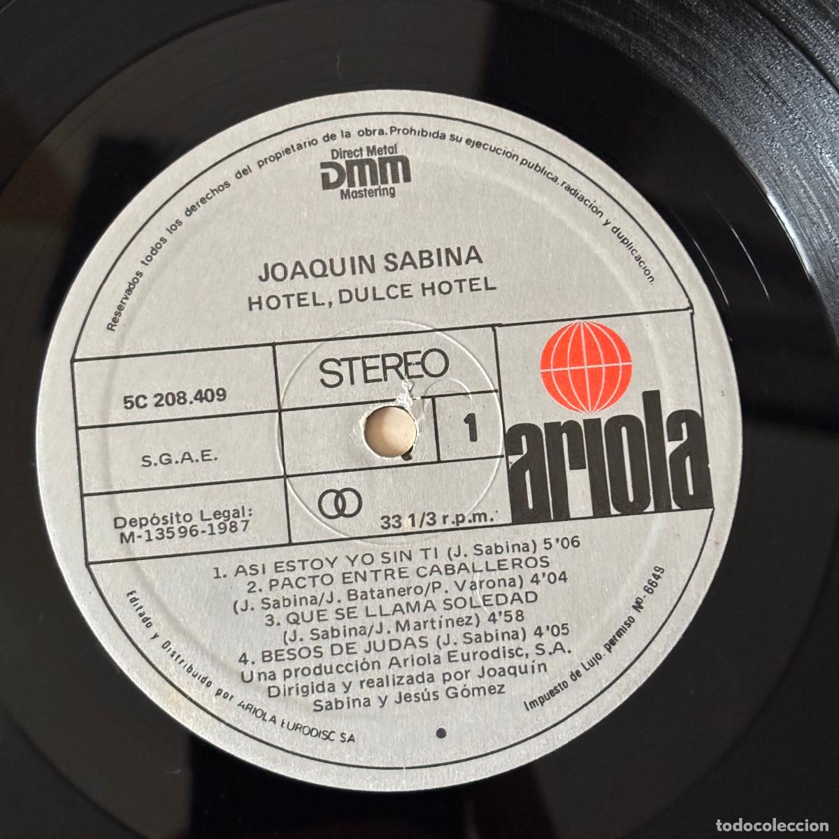 Discos de vinilo: Joaqu&iacute;n Sabina. Hotel, dulce Hotel. - Foto 4