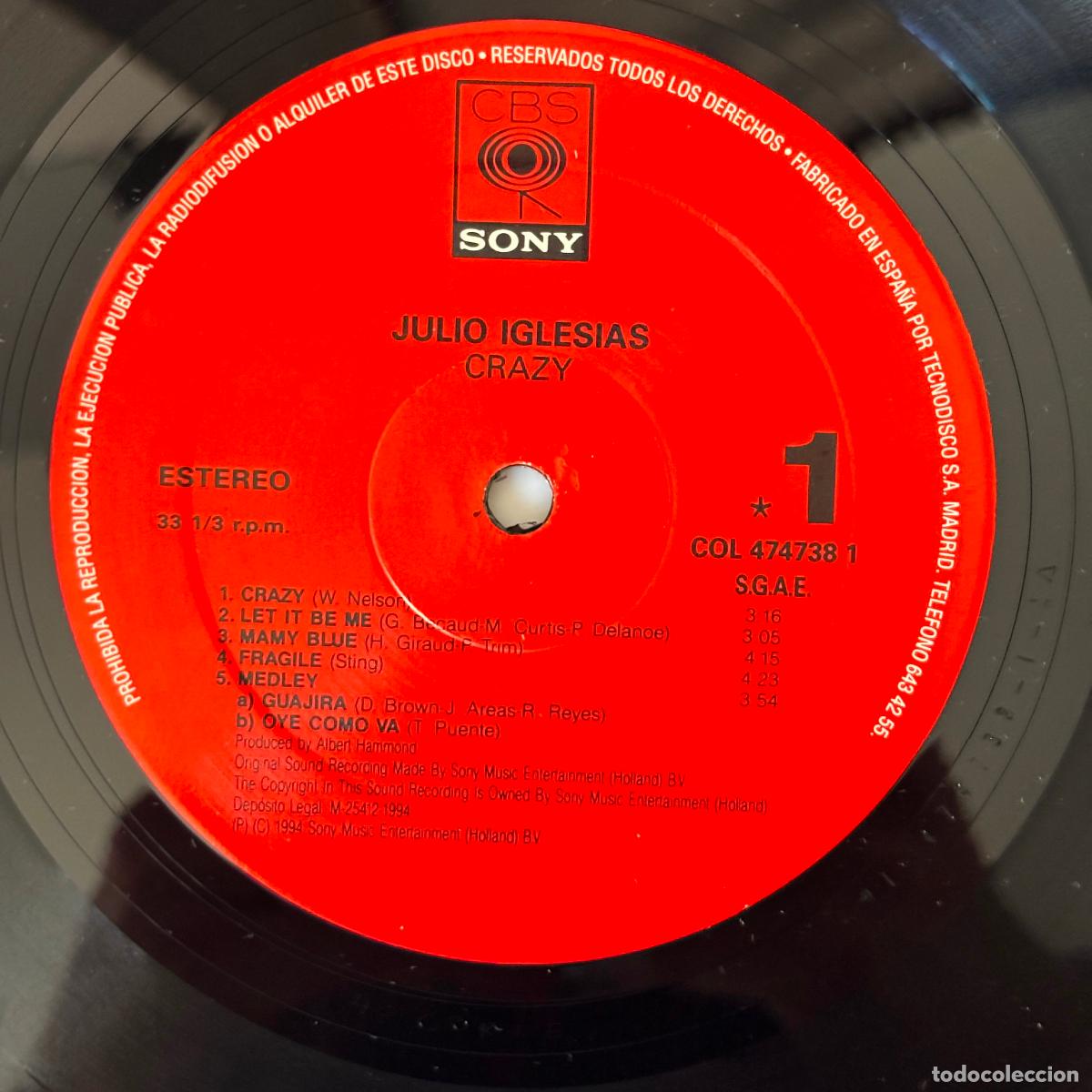 Discos de vinilo: Julio Iglesias. Crazy. - Foto 4