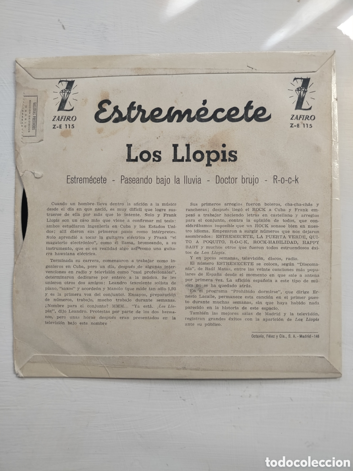 Discos de vinilo: Los Llopis EP 1960.. - Foto 2