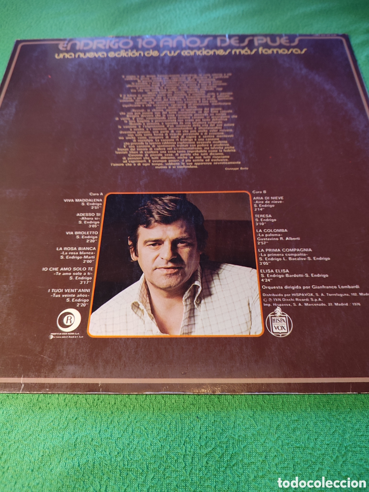 Discos de vinilo: Sergio Endrigo - 10 a&ntilde;os despu&eacute;s - Foto 2