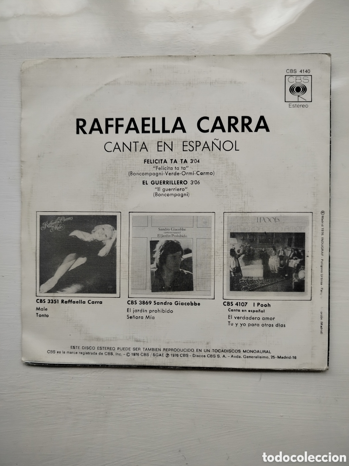 Discos de vinilo: Raffaella Carr&agrave; Single 1975 - Foto 2