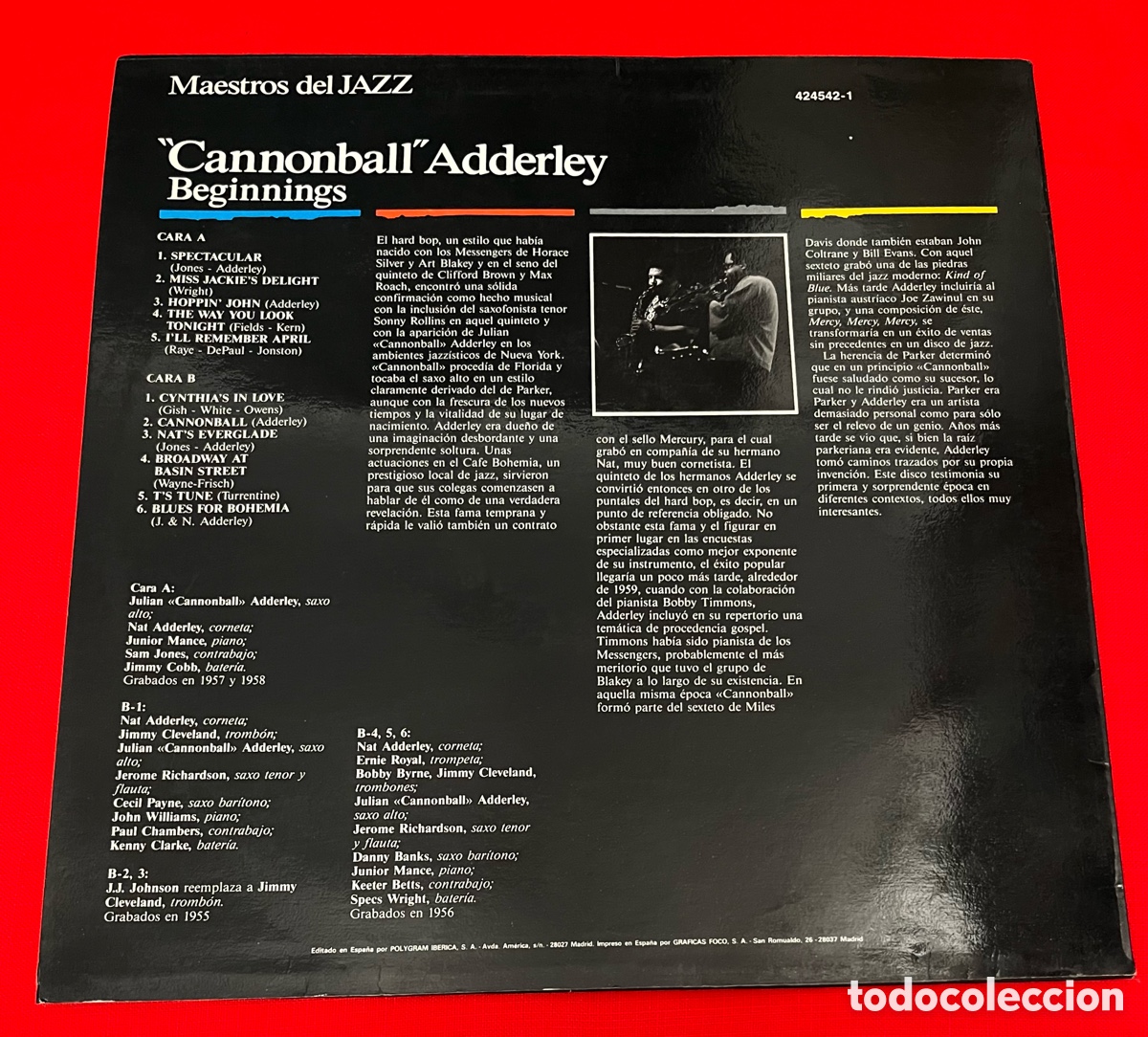Discos de vinilo: Vinilo LP Cannonball Adderley - Beginnings - Foto 2