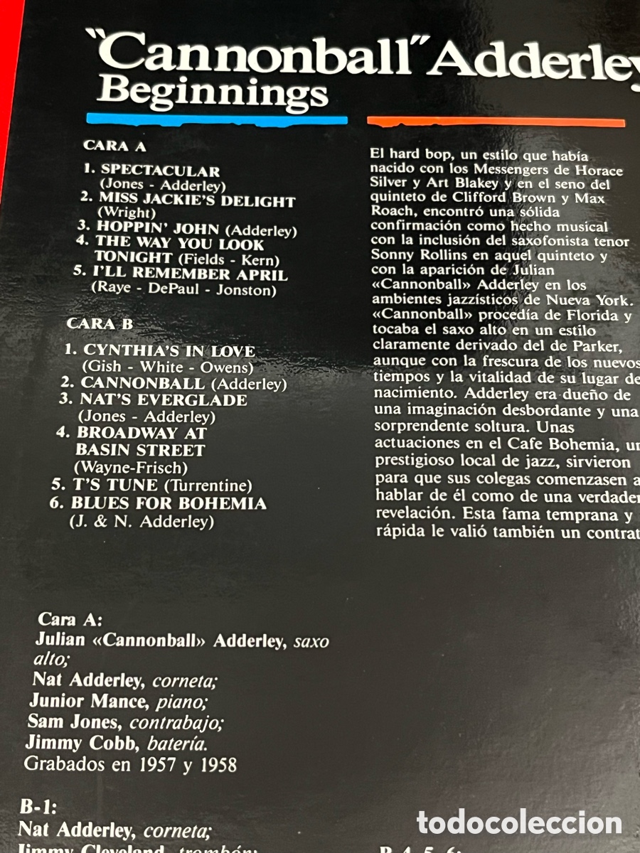 Discos de vinilo: Vinilo LP Cannonball Adderley - Beginnings - Foto 3