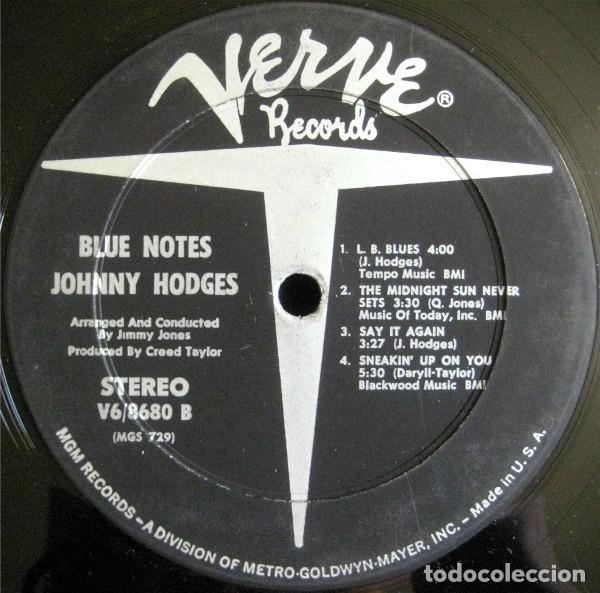 Discos de vinilo: Johnny Hodges - Blue Notes (LP Vinilo Jazz) - Foto 3