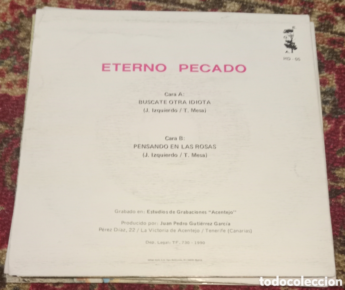 Discos de vinilo: Eterno Pecado - Buscate otra idiota - Foto 2