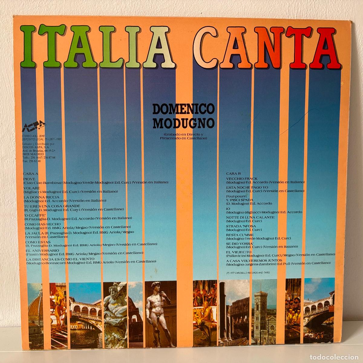 Discos de vinilo: Italia canta Vol 5. Domenico Modugno. - Foto 2