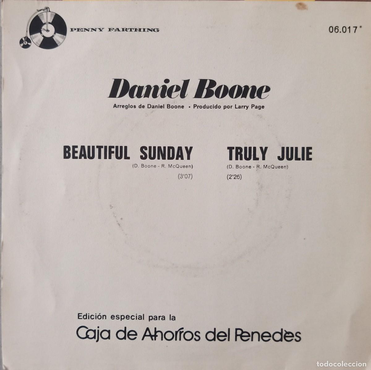 Discos de vinilo: Daniel Boone. Beautiful sunday. Vinilo single. - Foto 2