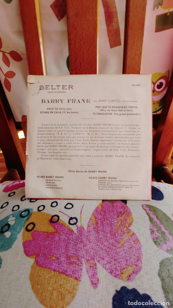 Discos de vinilo: BARRY FRANK-EP SOLO TU +3 - Foto 2