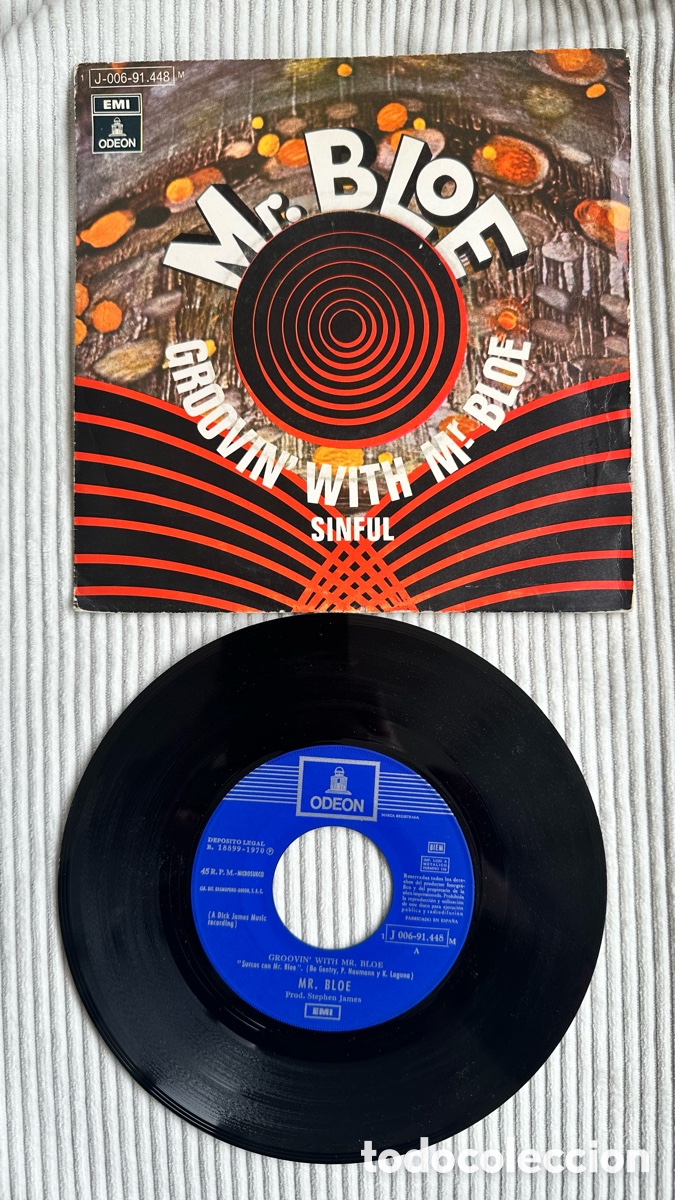 Discos de vinilo: Mr. BLOE SG GROOVING WITH MR. BLOE. SPAIN - Foto 1
