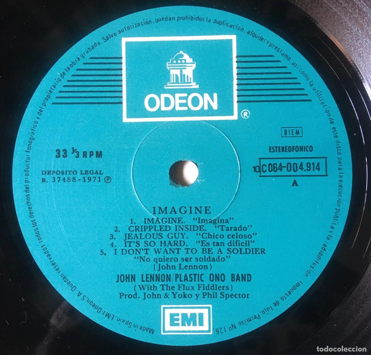 Discos de vinilo: JOHN LENNON - IMAGINE, LP reedic Spain 1981 - Foto 2