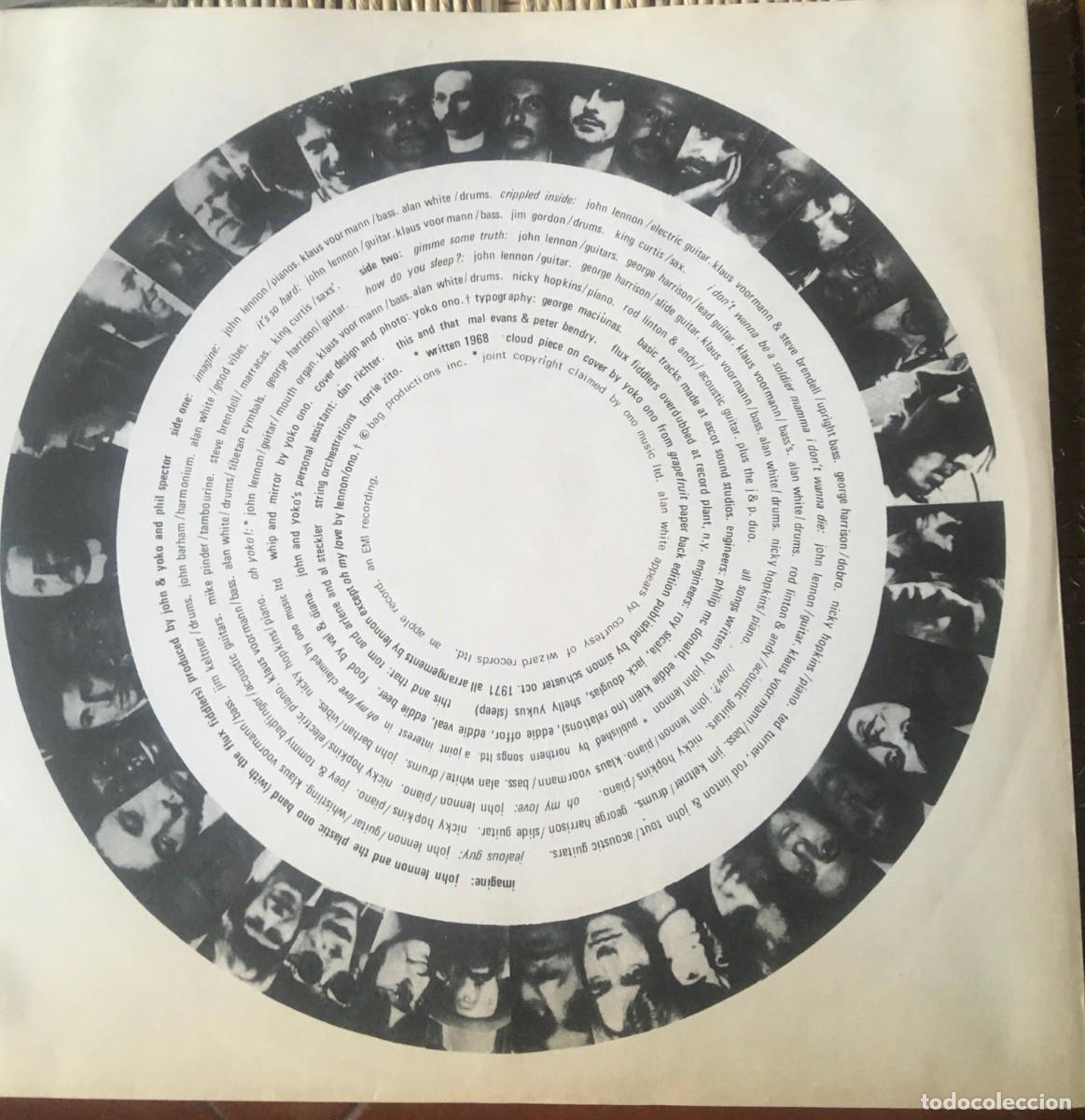 Discos de vinilo: JOHN LENNON - IMAGINE, LP reedic Spain 1981 - Foto 4