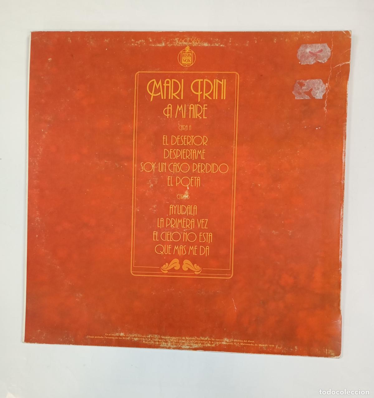 Discos de vinilo: MARI TRINI. A MI AIRE. LP. TDKLP12 - Foto 2