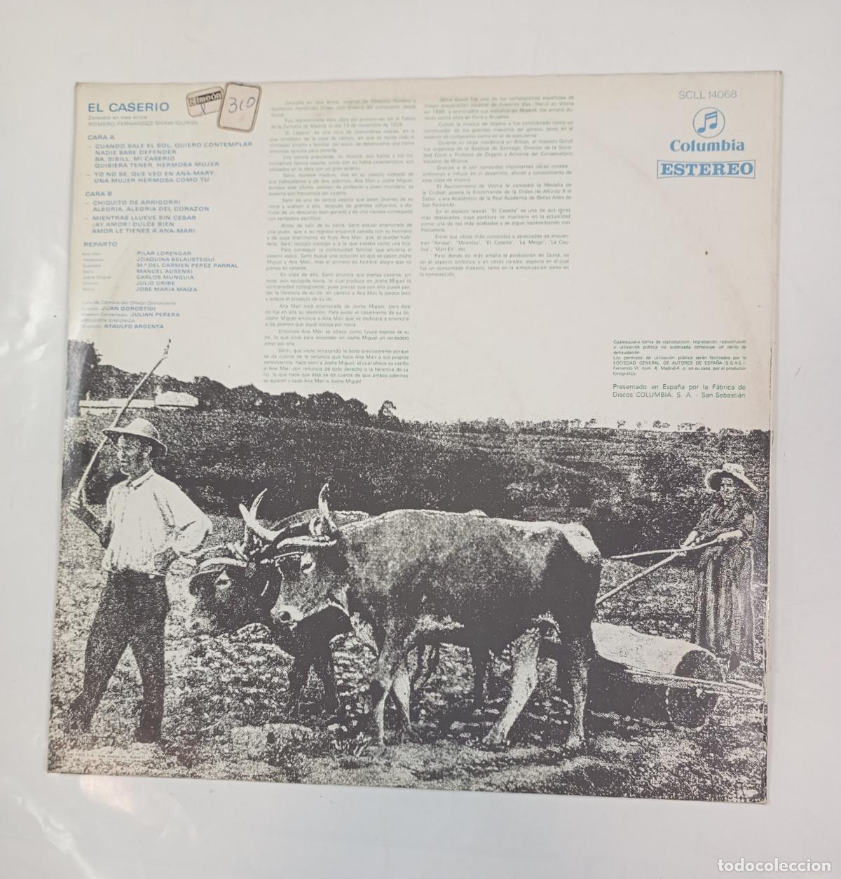 Discos de vinilo: EL CASER&Iacute;O. ATAULFO ARGENTA. LP. TDKDA59 - Foto 2