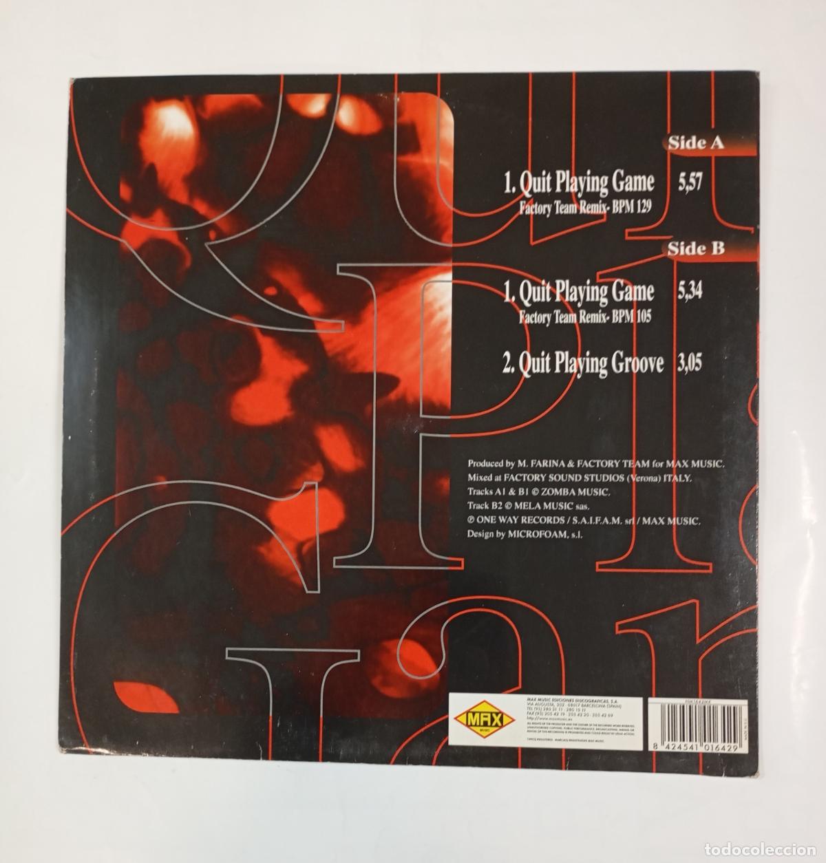 Discos de vinilo: QUIT PLAYING GAME. MAR.KO. MAXI-SINGLE. TDKDA59 - Foto 2