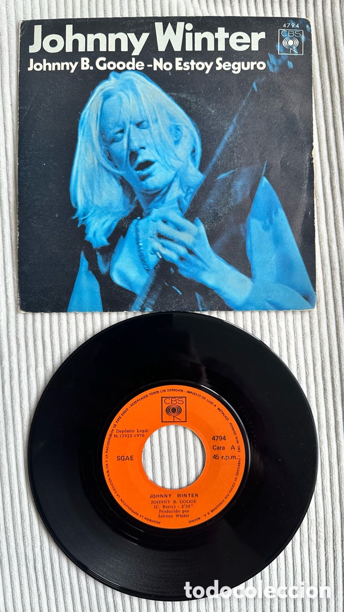 Discos de vinilo: JOHNNY WINTER SG. JOHNNY B. GOODE. SPAIN - Foto 1