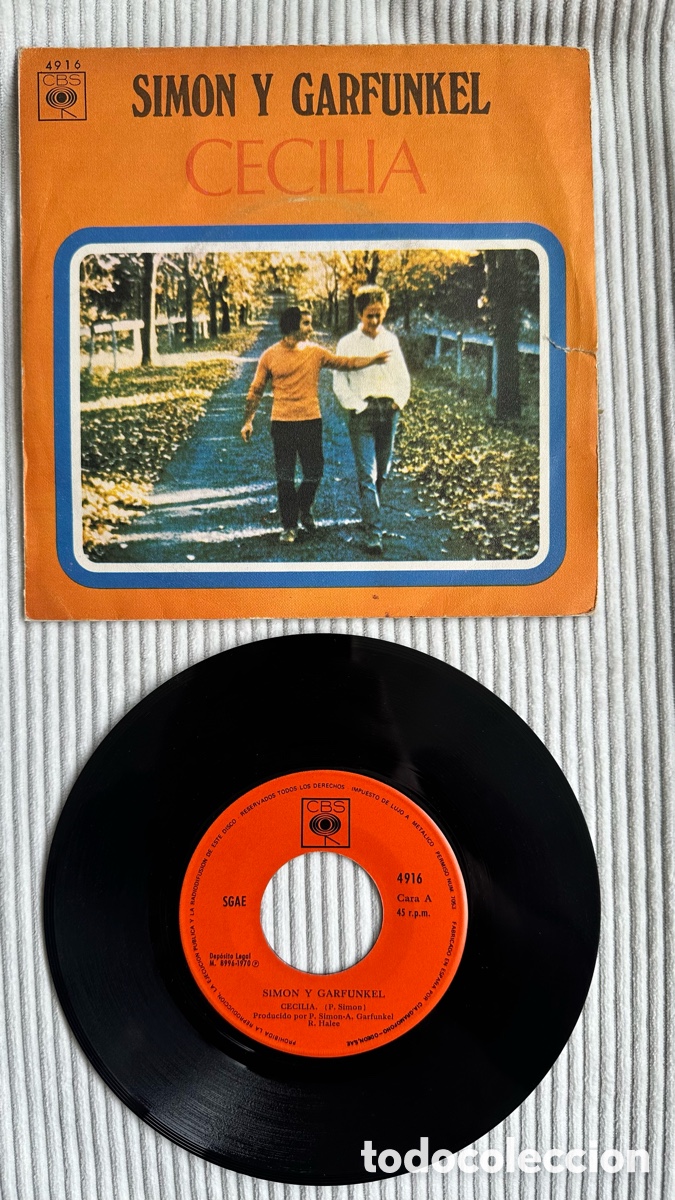 Discos de vinilo: SIM&Oacute;N Y GARFUNKEL SG. CECILIA. SPAIN - Foto 1