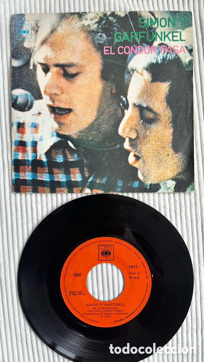 Discos de vinilo: SIM&Oacute;N Y GARFUNKEL SG. EL C&Oacute;NDOR PASA. SPAIN - Foto 1