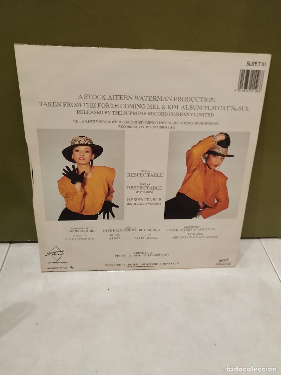 Discos de vinilo: Mel & Kim &ndash; Respectable. Vinilo maxi single. - Foto 2