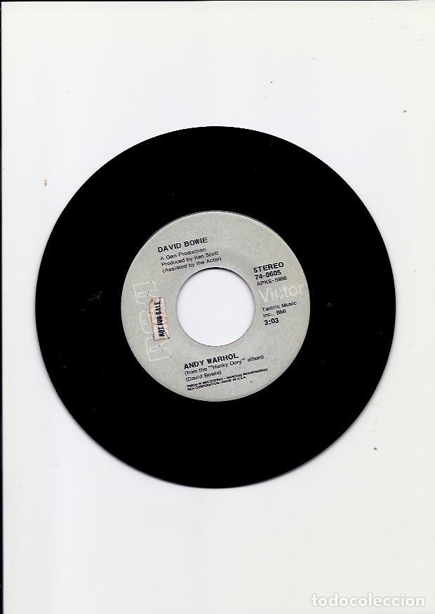 Discos de vinilo: DAVID BOWIE. Changes. Andy Warhol. (vinilo single 1974) - Foto 2