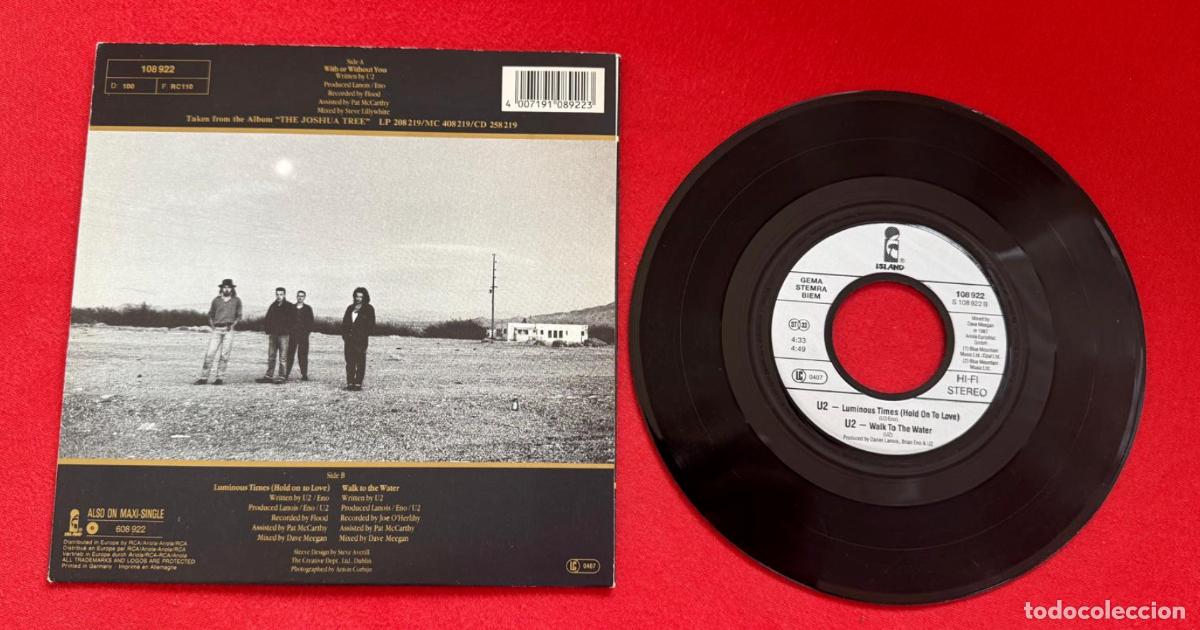Discos de vinilo: U2 45t With or without you EX EX - Foto 2