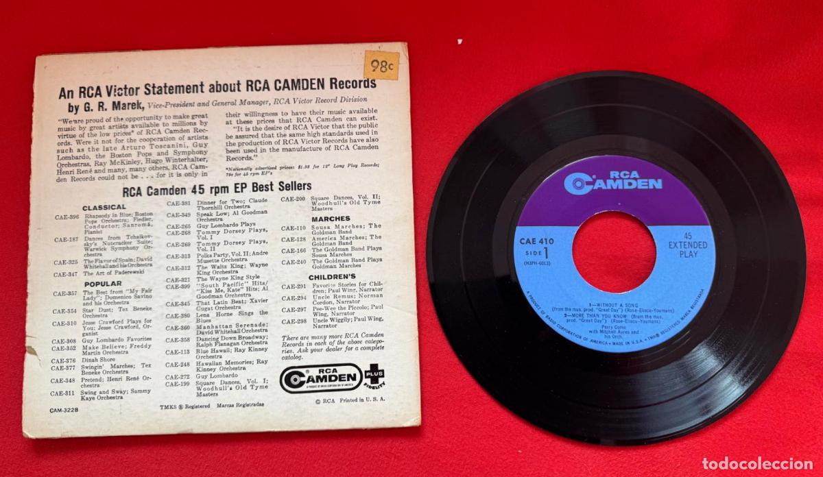 Discos de vinilo: Perry Como 45t Dream along with me VG- EX - Foto 4