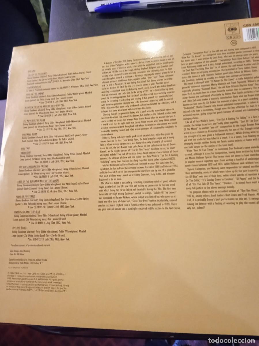 Discos de vinilo: BENNY GOODMAN SEXTET- LP. - Foto 2